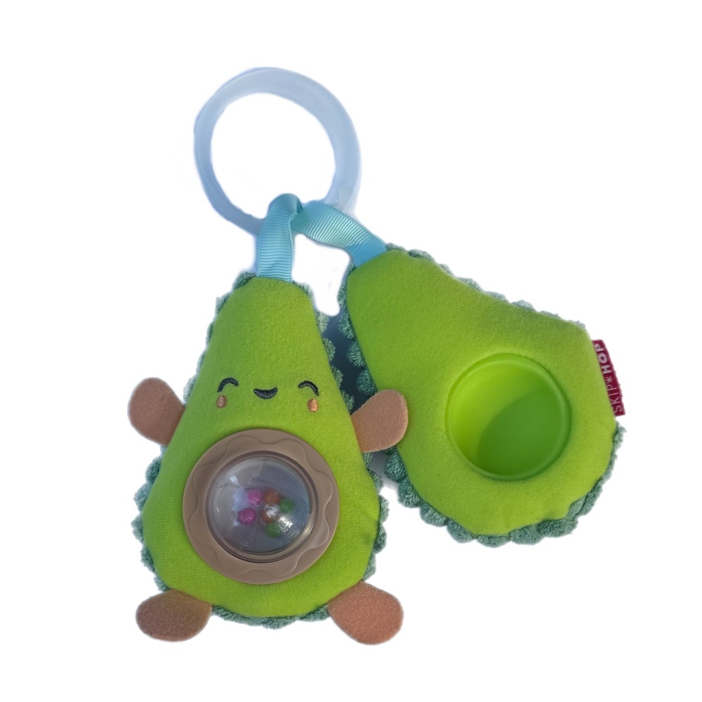 Skip Hop Farmstand Avocado Stroller Toy Plush Rattle Infant Sensory Travel Toy